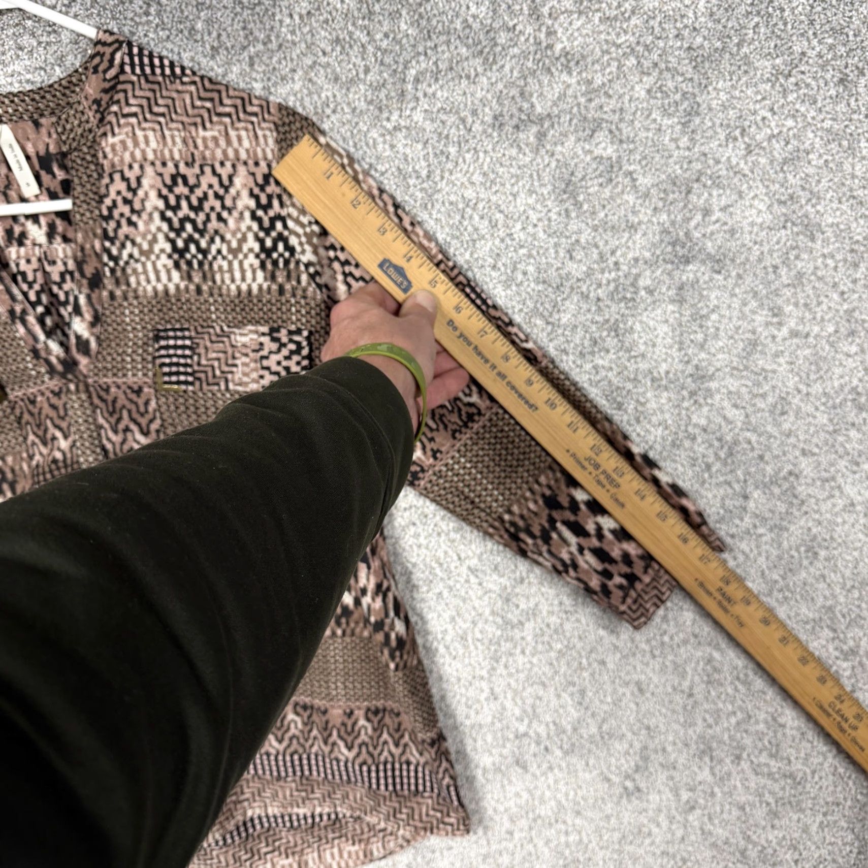 Vintage Live 4 TRUTH Blouse Tunic 3/4 Sleeve Womens S Brown Geometric Print Boho Tribal Pattern Knit Polyester V-Neck Casual Daywear Size S / US 4 / IT 40 - 3 Thumbnail