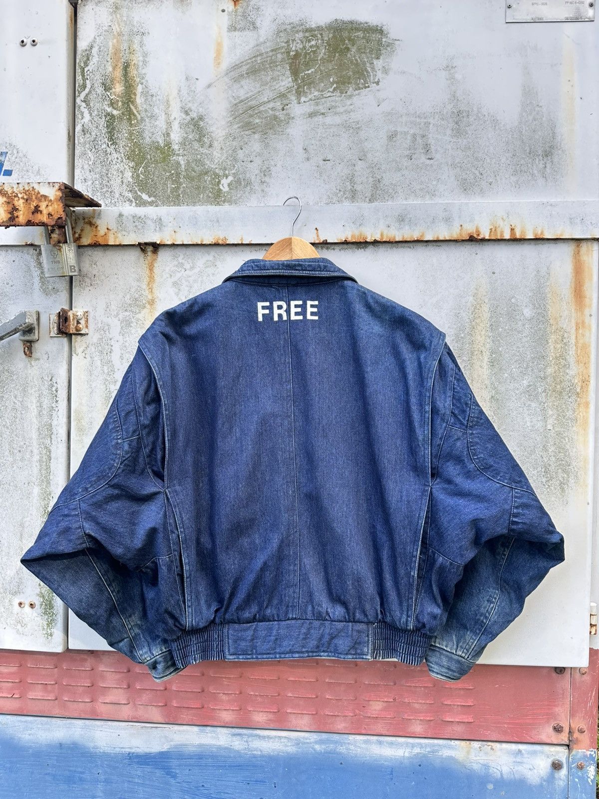 Vintage 👹Vintage Cle Man Baggy Denim Bomber Jacket Size US L / EU 52-54 / 3 - 3 Thumbnail