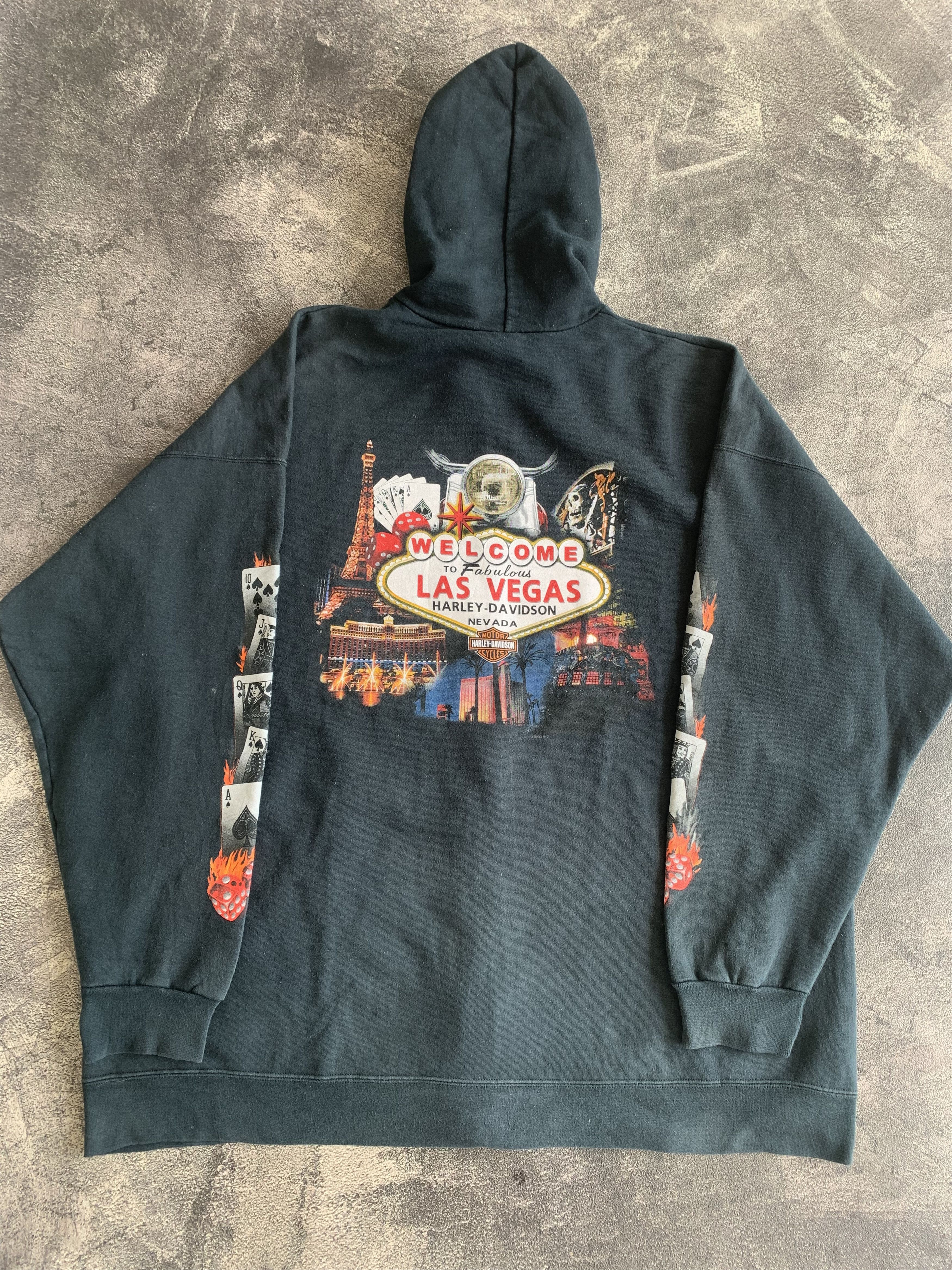 Harley Davidson 💎 Vintage Dice Cards Harley Davidson Zip Hoodie Size US XXL / EU 58 / 5 - 7 Thumbnail