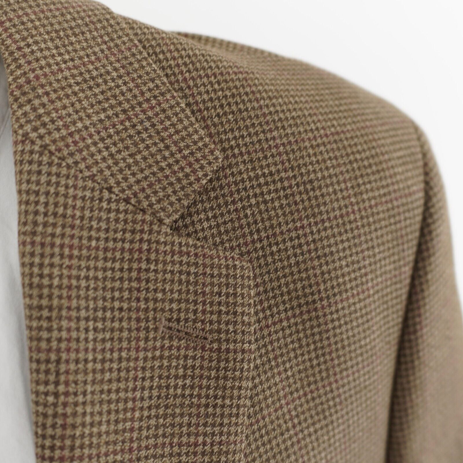 Ralph Lauren Ralph Lauren Tan Green Houndstooth Red Windowpane Wool Silk Size 42R - 2 Thumbnail