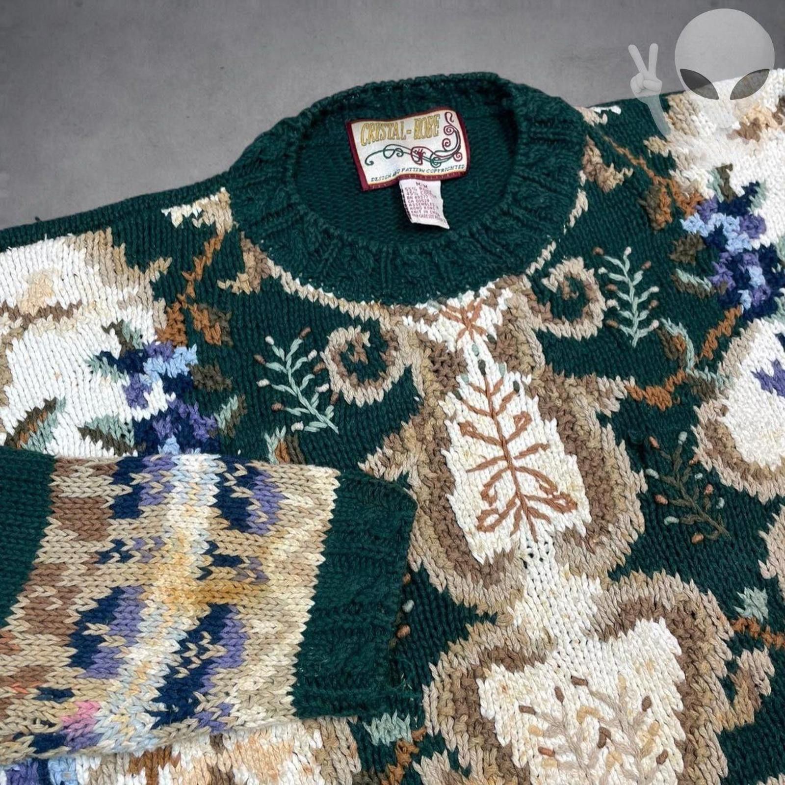 Other Crystal Kobe Sweater Medium Tapestry Knit 90s Grandmacore Size US M / EU 48-50 / 2 - 2 Thumbnail