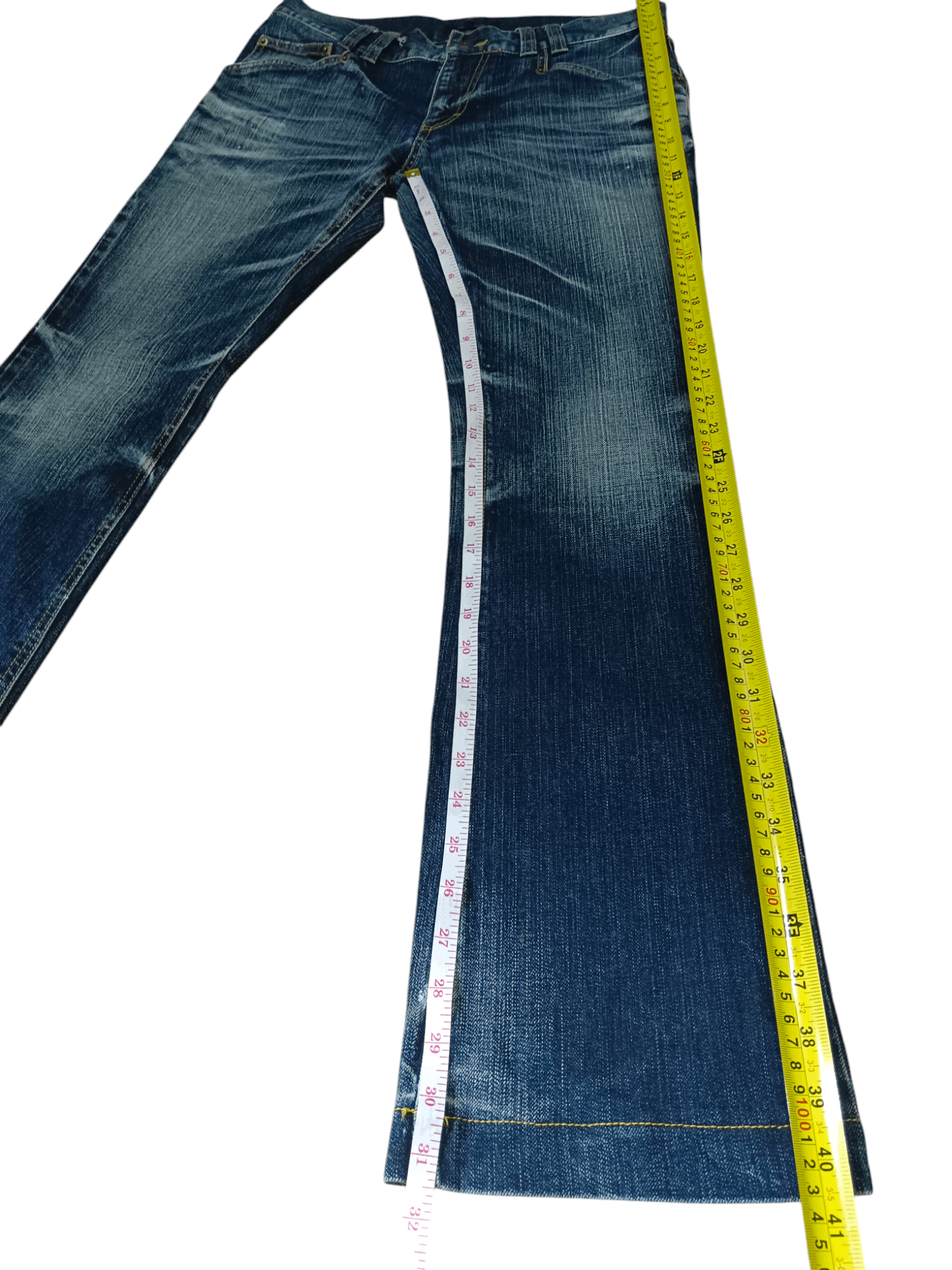 Michel Klein Michel Klien Clawmark Grunge Skinny Flare Denim Size US 30 / EU 46 - 12 Thumbnail