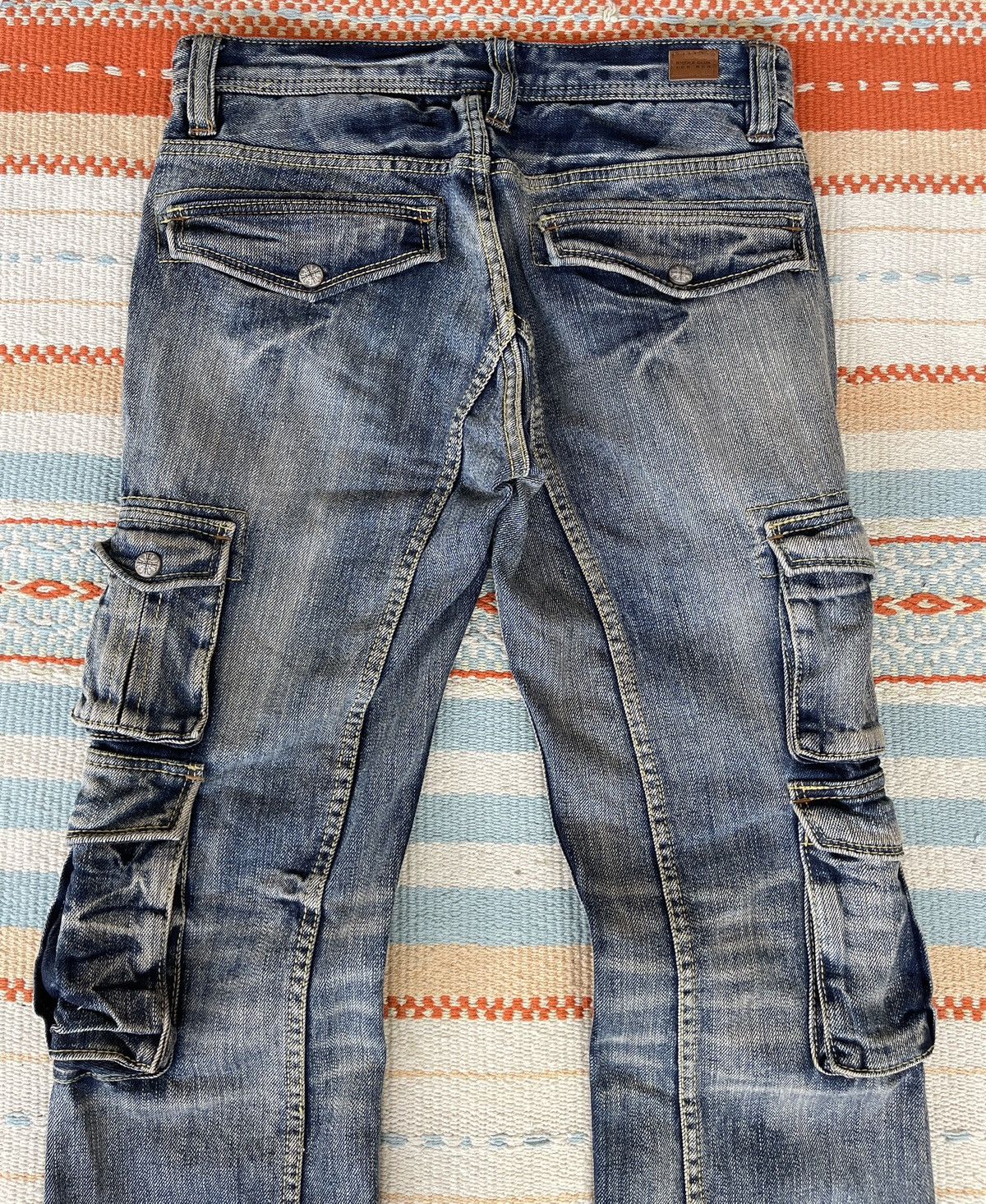 Nicole Club Vintage 90s🔥NICOLE CLUB🔥Bondage 3D Pocket Flare Cargo Jeans Size US 31 - 4 Thumbnail