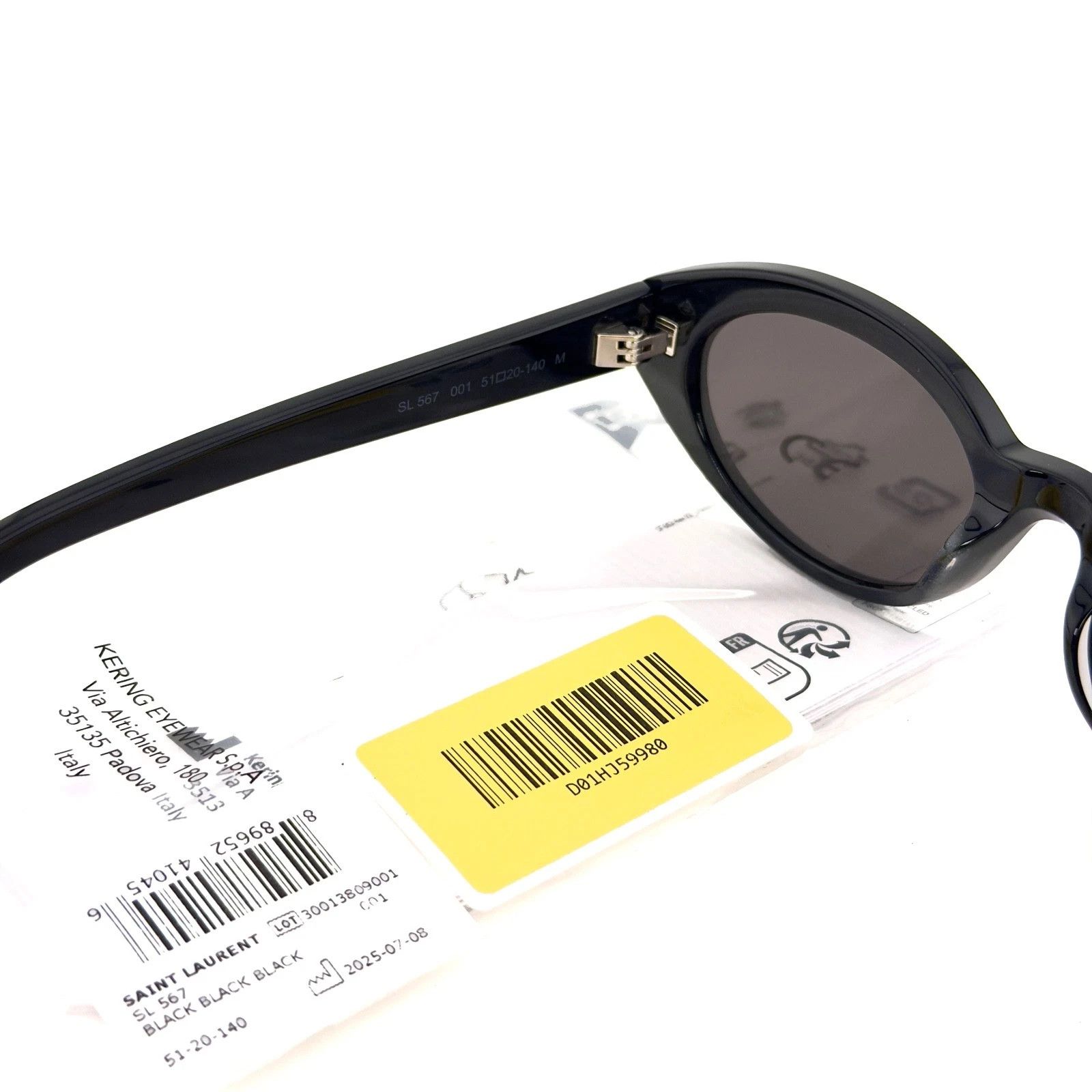 Saint Laurent Paris SAINT LAURENT SHADE SL 567 SL567 Black Narrow Slim 001 Size ONE SIZE - 6 Thumbnail