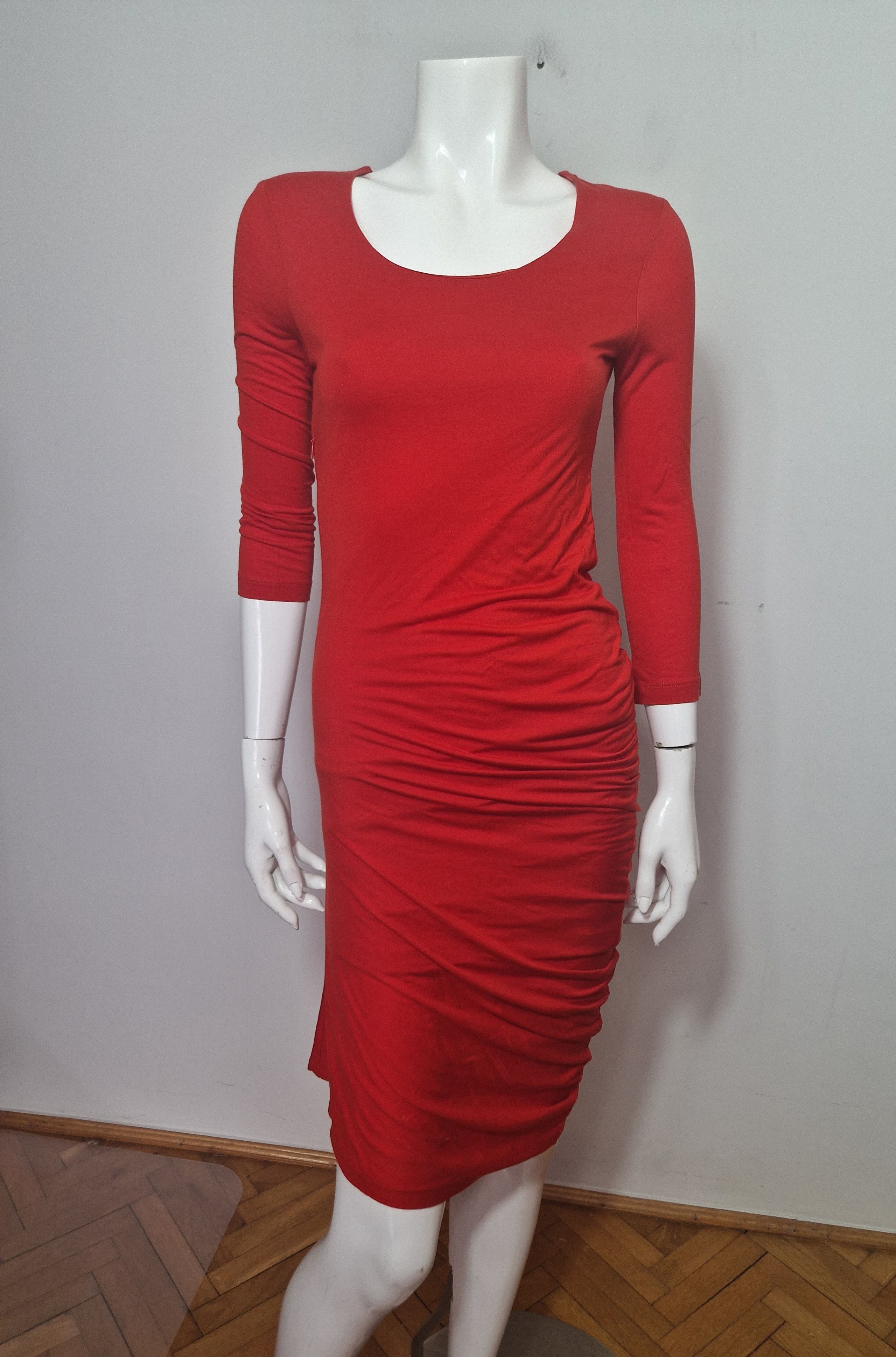 long red dress satin Red Sequined V-neck Long Sleeve Crafted Satin Slit Prom Dress