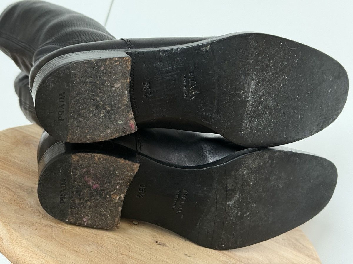 Prada Prada Black Leather Riding Boots Size US 6.5 / IT 36.5 - 9 Thumbnail