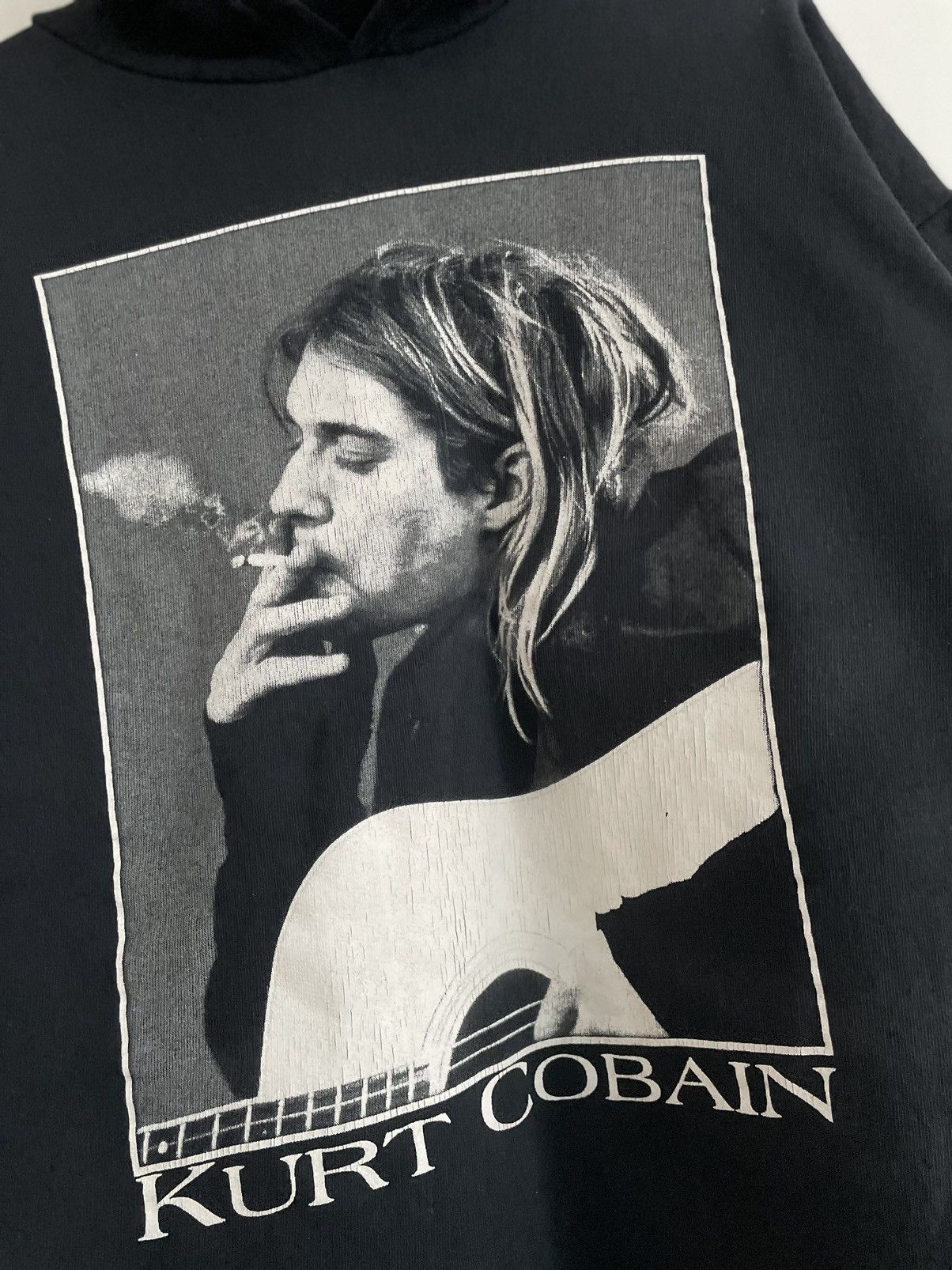 Band Tees × Vintage Vintage 90s Nirvana Kurt Cobain Faded Hoodie Size L Size US M / EU 48-50 / 2 - 4 Thumbnail