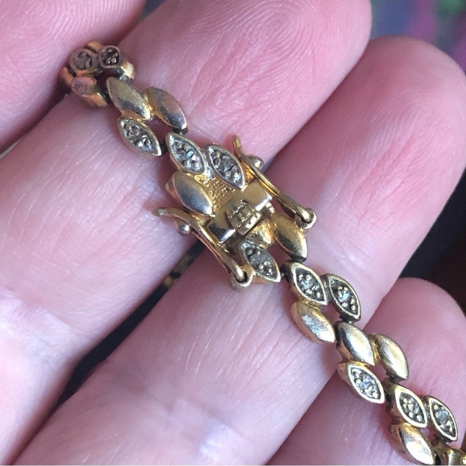 Vintage Vintage SETA genuine diamond gold link bracelet Size ONE SIZE - 9 Thumbnail