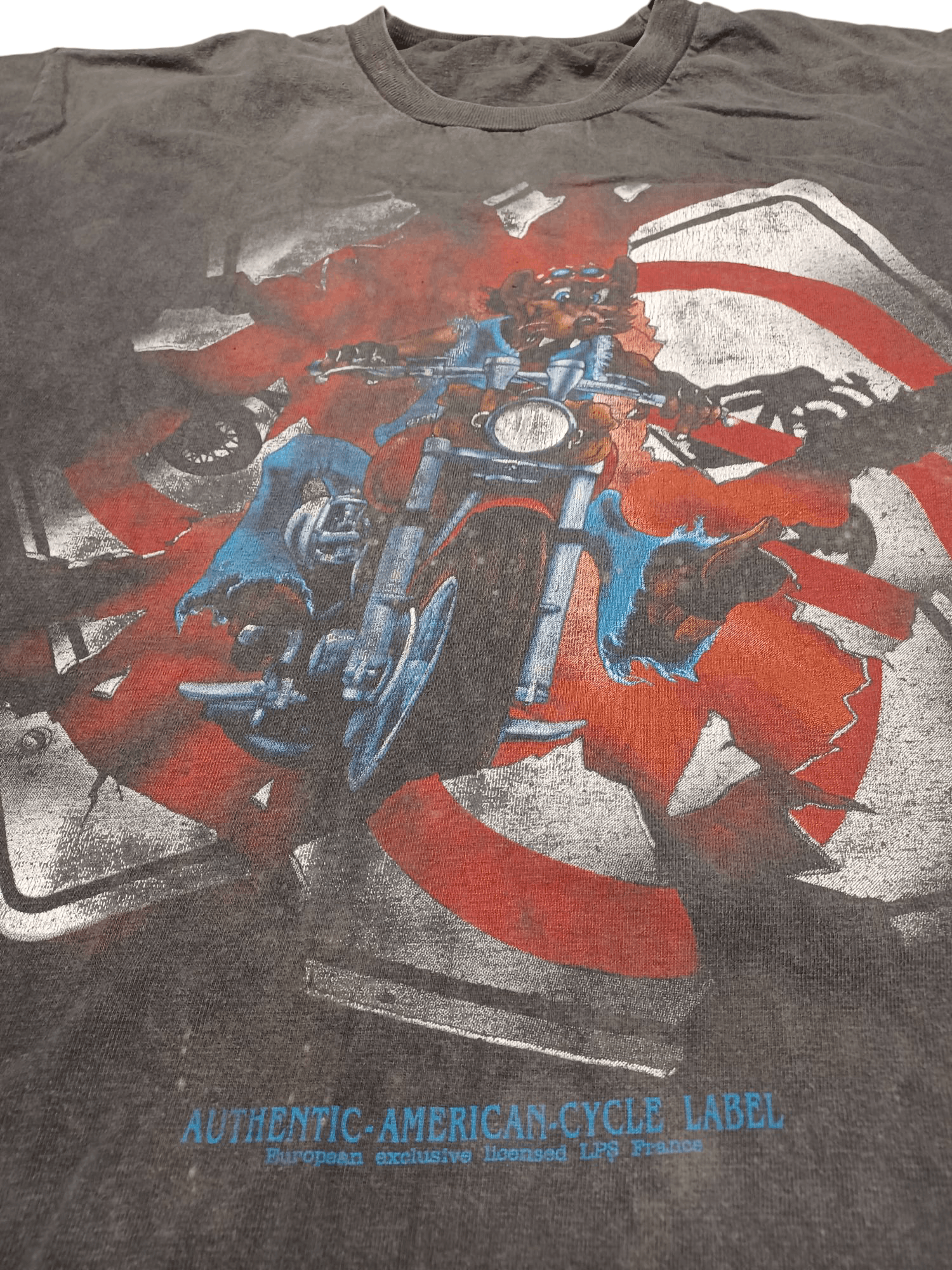 Other VINTAGE MADE IN USA FADED 90S SINGLE STITCH RACING BIKER TEE Size US XL / EU 56 / 4 - 3 Thumbnail