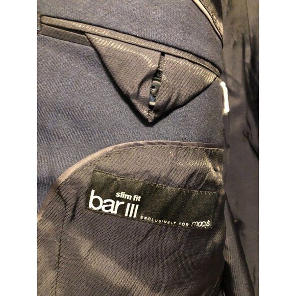 Bar III barIII men's blue 100%wool sport coat jacket blazer size:42R Size 42R - 5 Thumbnail