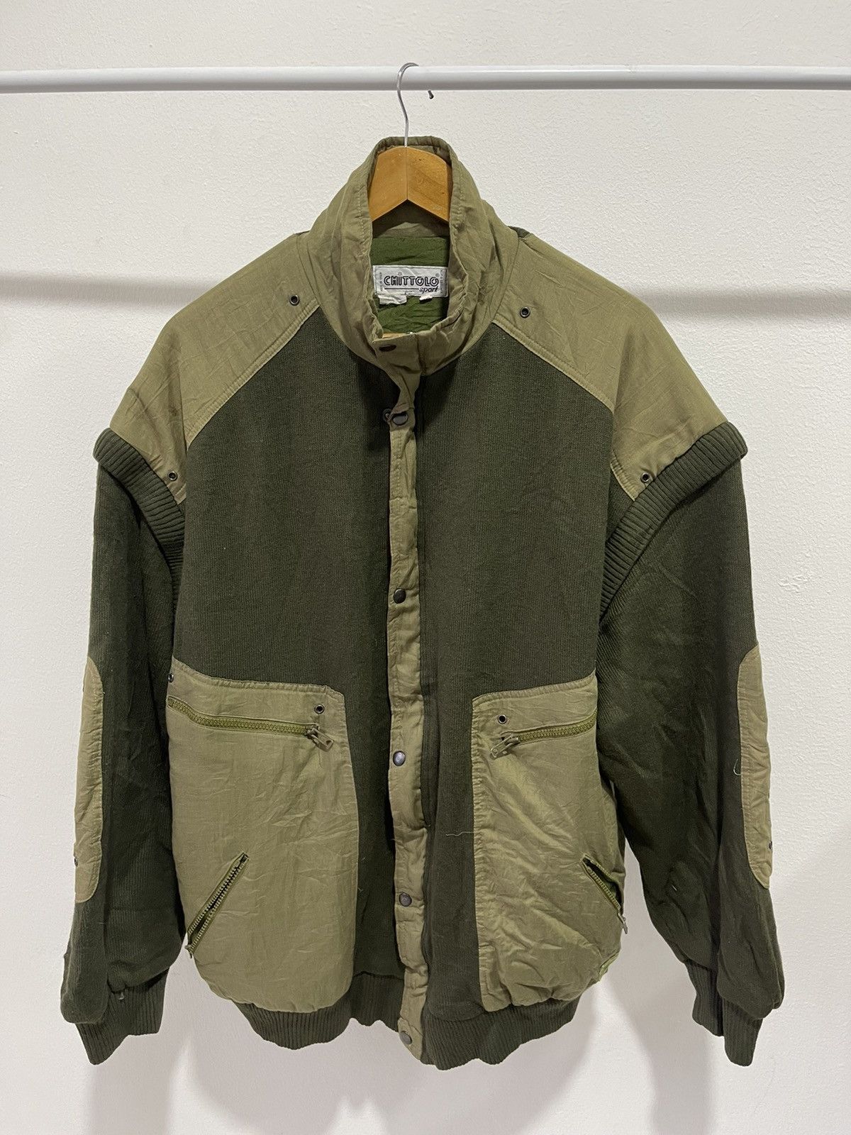 Aran Isles Knitwear × Vintage 80s Chittolo Sport Army Style Jacket Size US XL / EU 56 / 4 - 5 Thumbnail