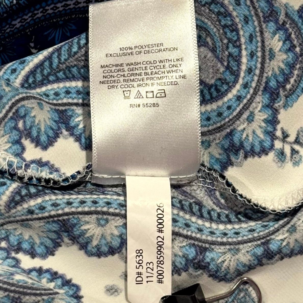 Express Express Satin Slip Dress Paisley White Blue Lace Midi Y2K L Size L / US 10 / IT 46 - 4 Thumbnail