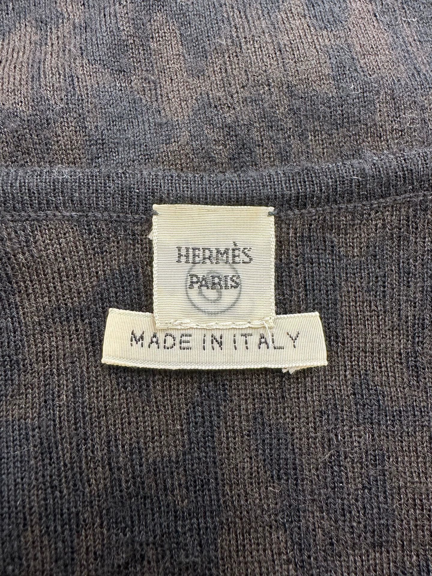 Hermes HERMES JPG cashmere cardigan women's dk brown Size S / US 4 / IT 40 - 7 Thumbnail