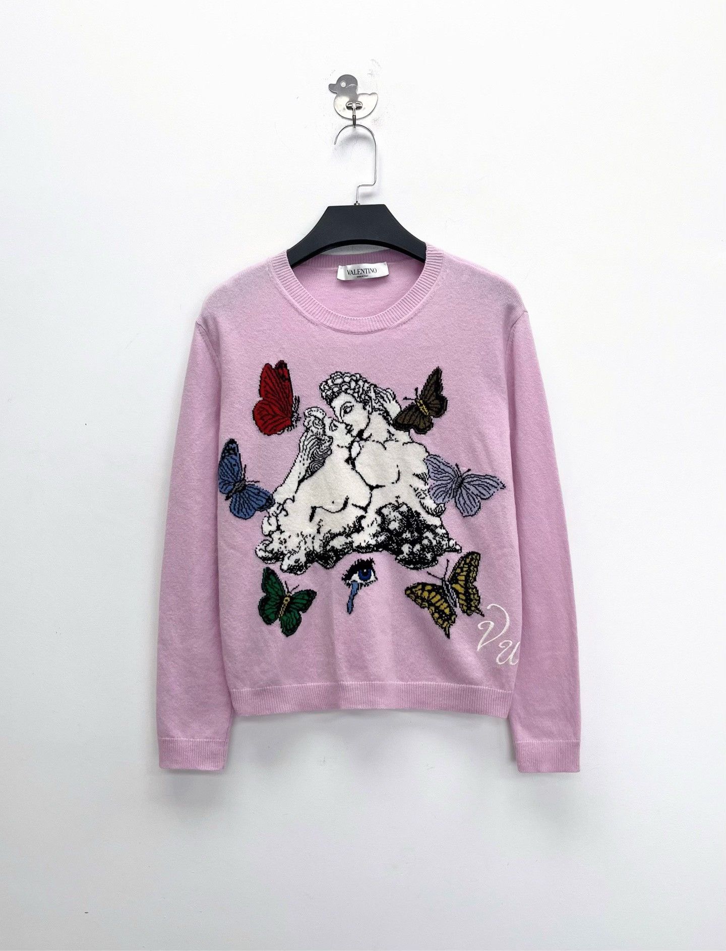 Valentino Valentino Cashmere Blend Butterfly Portrait Knit Sweater Size S / US 4 / IT 40 - 1 Thumbnail