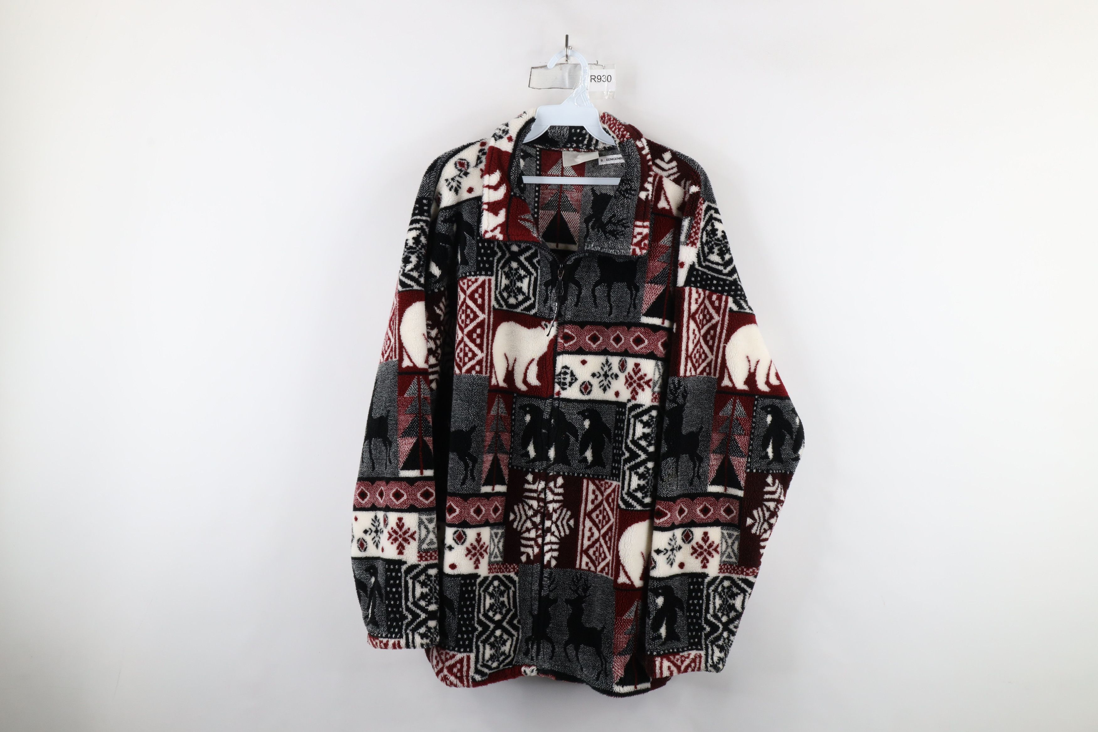 Vintage Vintage 90s Streetwear Penguins Over Print Fleece Jacket USA Size US XL / EU 56 / 4 - 1 Thumbnail