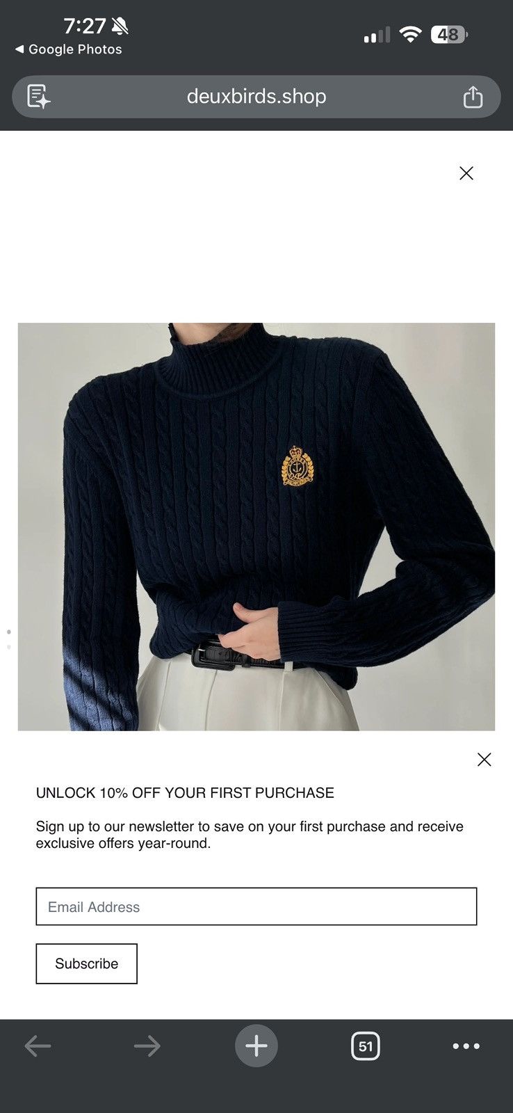 Polo Ralph Lauren Vintage Ralph Lauren Navy Crest Mock Knit Sweater Australia Size L / US 10 / IT 46 - 1 Thumbnail