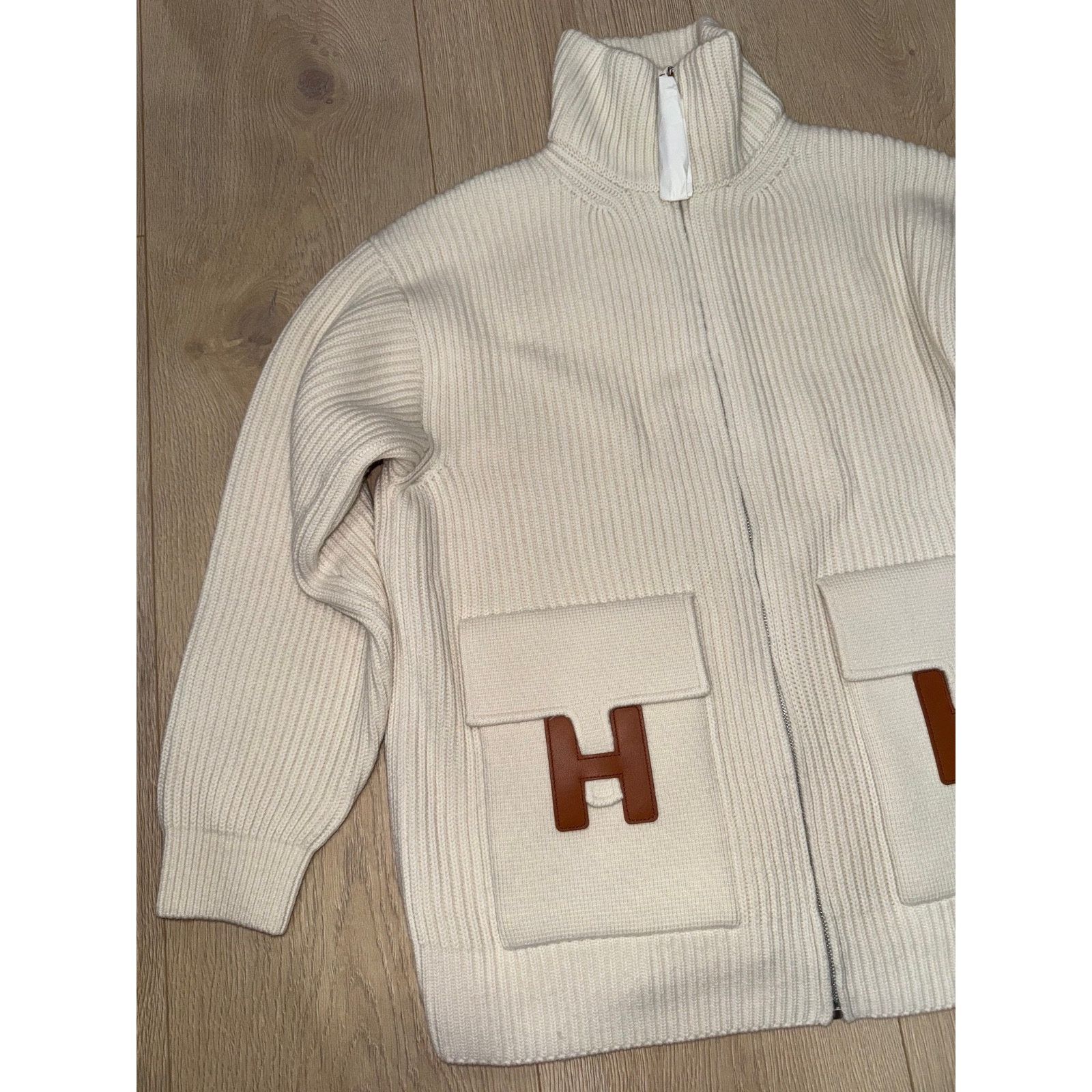 Hermes Zip Up Zipper Cardigan Sweater Wool Knit Jacket 38 Size XS / US 0-2 / IT 36-38 - 8 Thumbnail