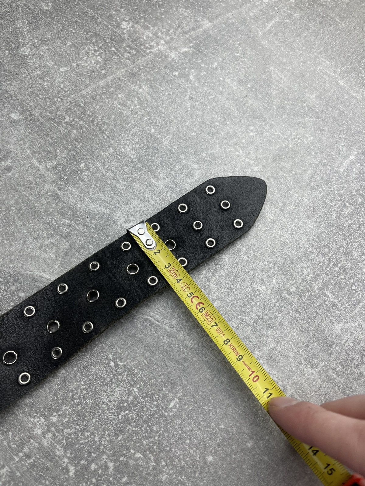 Vintage Y2K Studded Leather Belt Black Punk Wide Grommet Belt Size ONE SIZE - 6 Thumbnail