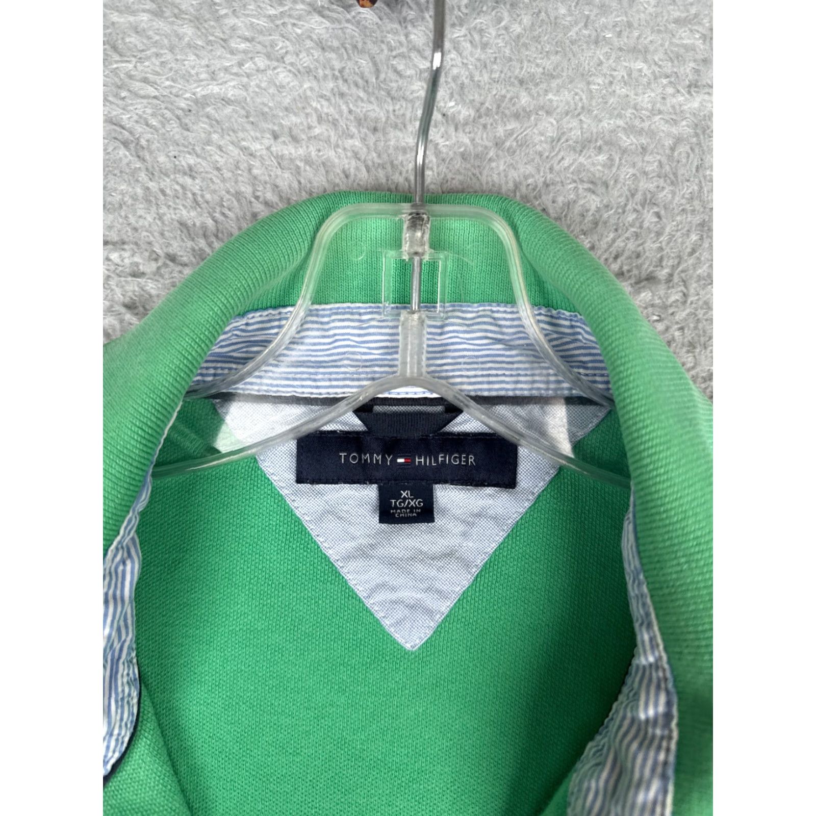 Tommy Hilfiger Tommy Hilfiger Polo Shirt Men Extra Large Green 100% Cotton Short Sleeve Slim Fit XL Green Polo Shirt Mens (Tommy Hilfiger) Size US XL / EU 56 / 4 - 6 Thumbnail