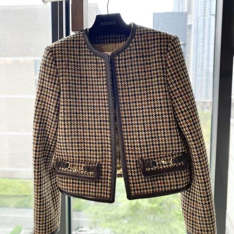 Celine Celine Houndstooth Wool Jacket Size 34 Size XS / US 0-2 / IT 36-38 - 1 Thumbnail