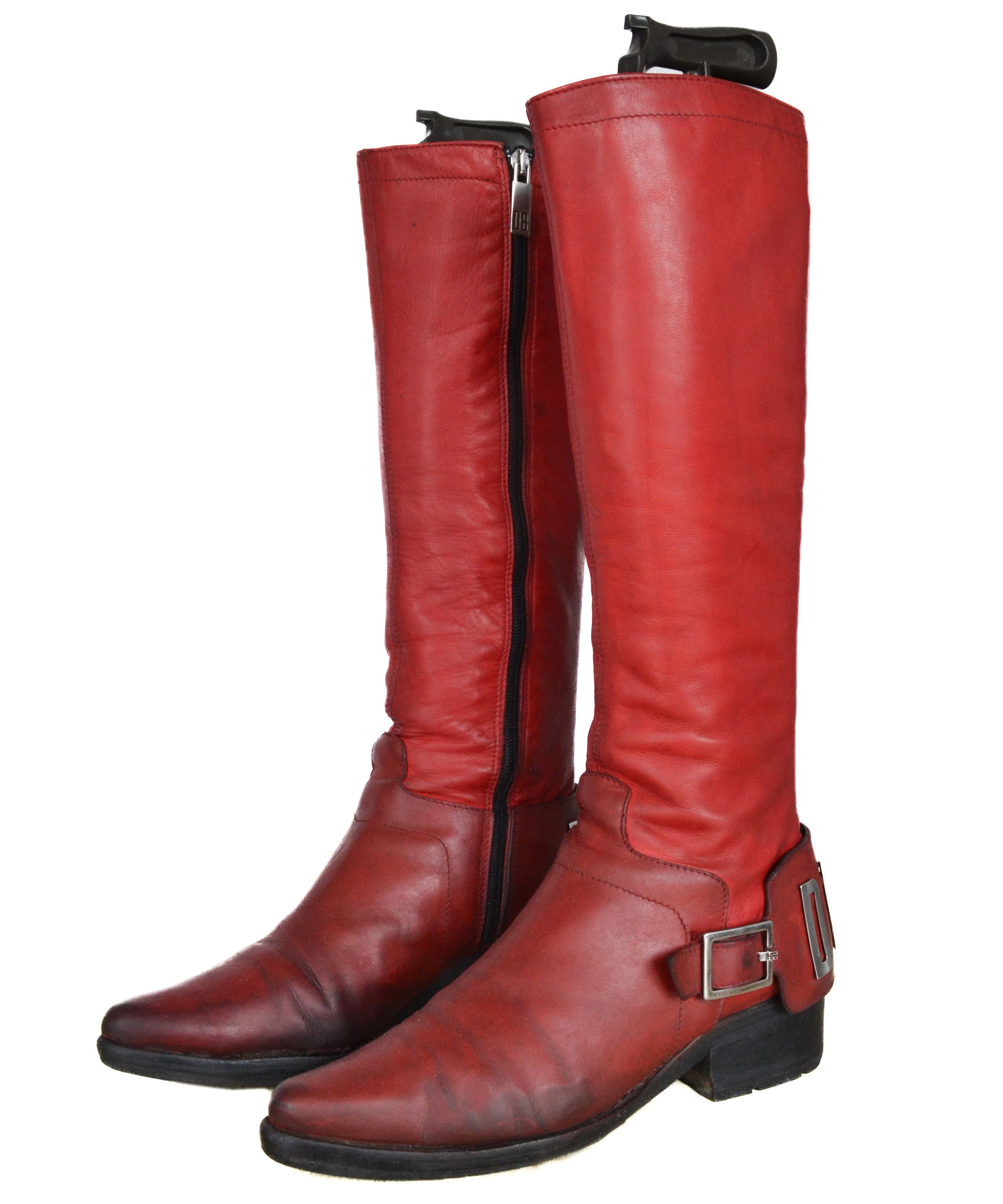 Dirk Bikkembergs Dirk Bikkembergs Boots Metal Logo Tall Shoes Red 90s Zip Size US 10 / IT 40 - 3 Thumbnail
