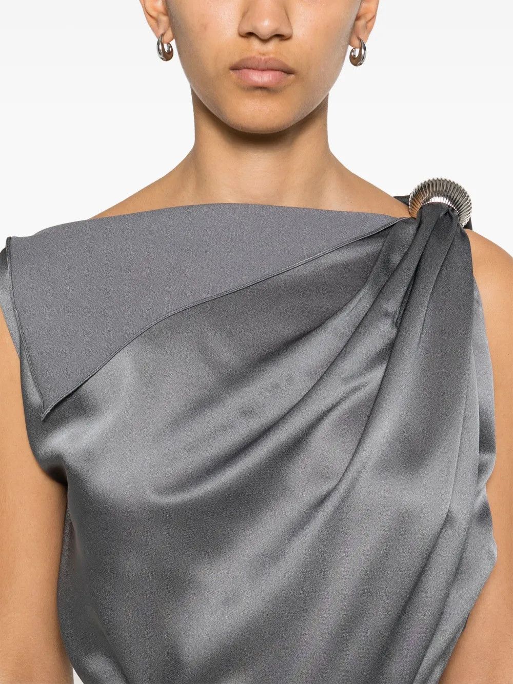 Lanvin o1y0326 Blouse in Gray Size M / US 6-8 / IT 42-44 - 5 Thumbnail