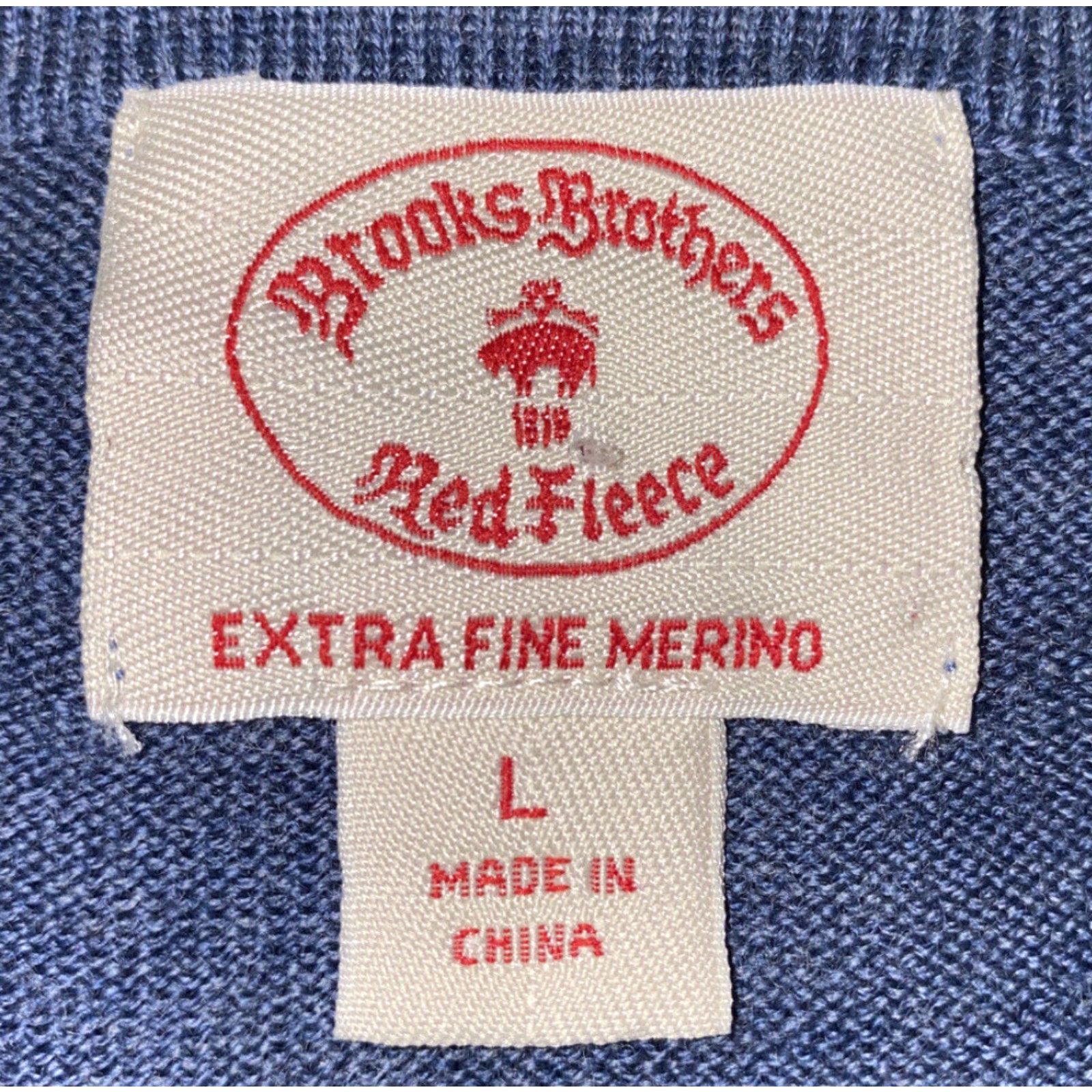 Brooks Brothers BROOKS BROTHERS Sweater V-Neck Wool Merino Blue Mens Large L Size US L / EU 52-54 / 3 - 5 Thumbnail
