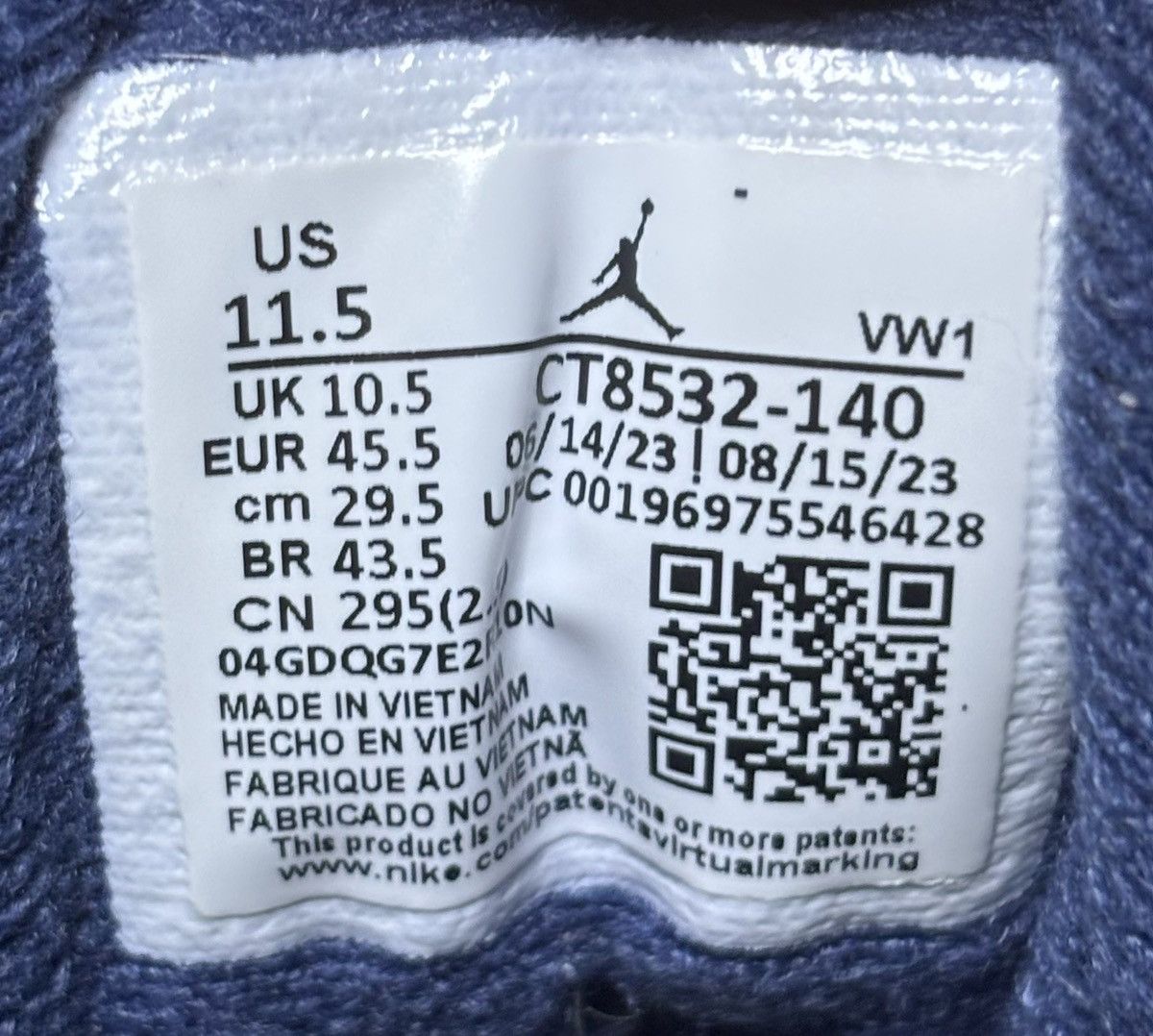 Jordan Brand Jordan 3 Retro Midnight Navy 2023 Size 11.5 Size US 11.5 / EU 44-45 - 6 Thumbnail
