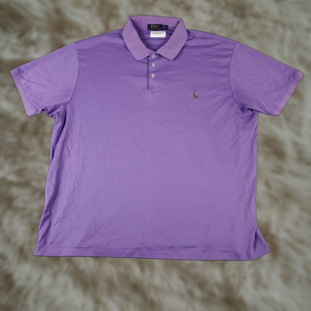 Ralph Lauren Ralph Lauren Polo Shirt Mens 2XB Purple Pony Casual Short Sleeve Polo Men's 2X Big & Tall Purple American Classic Preppy Sports Shirt Size US XXL / EU 58 / 5 - 1 Thumbnail