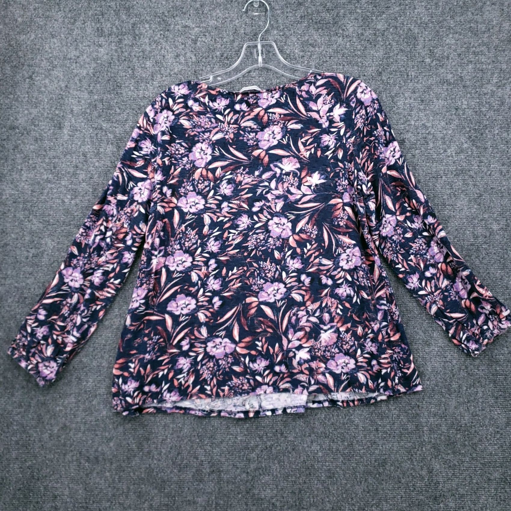 Vintage Vintage America Blouse Womens Medium Purple Floral Swing Long Sleeves Casual Size M / US 6-8 / IT 42-44 - 2 Thumbnail
