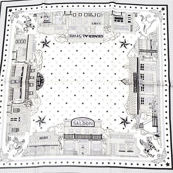 Hermes Hermes Hermes Silk Scarf Paris Station White Canvas Scarf 74726 in Great Condition Size ONE SIZE - 1 Thumbnail
