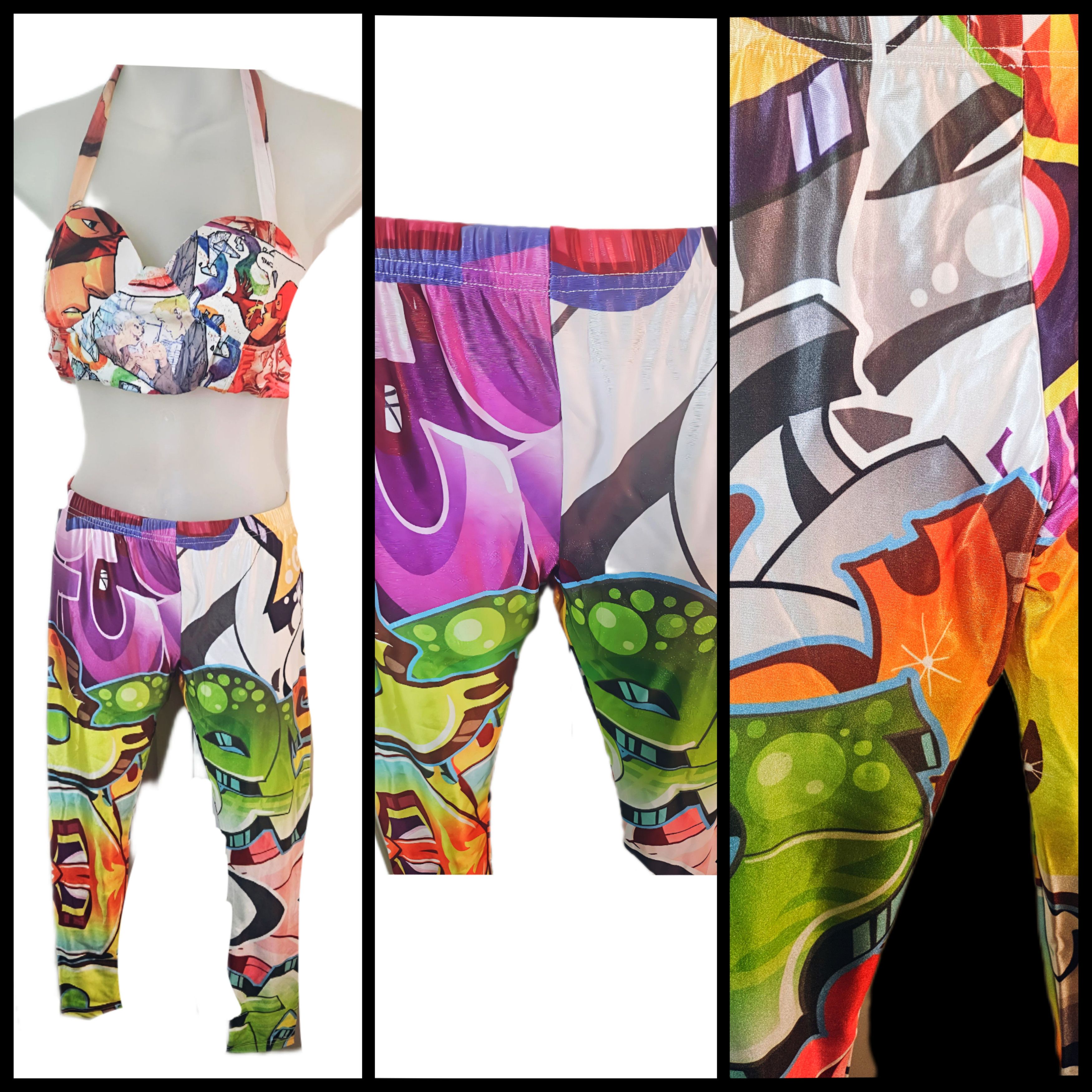 Other VINTAGE ROMWE GRAFITTI LEGGINGS Size 28" / US 6 / IT 42 - 1 Thumbnail