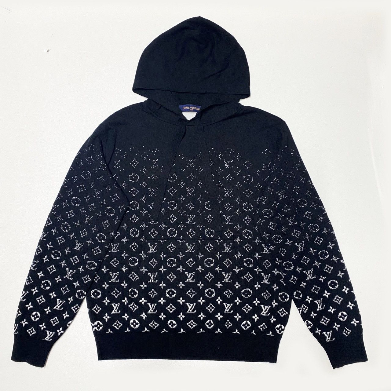 image of Louis Vuitton Mens Gradient Hoodie Small S Black Monogram