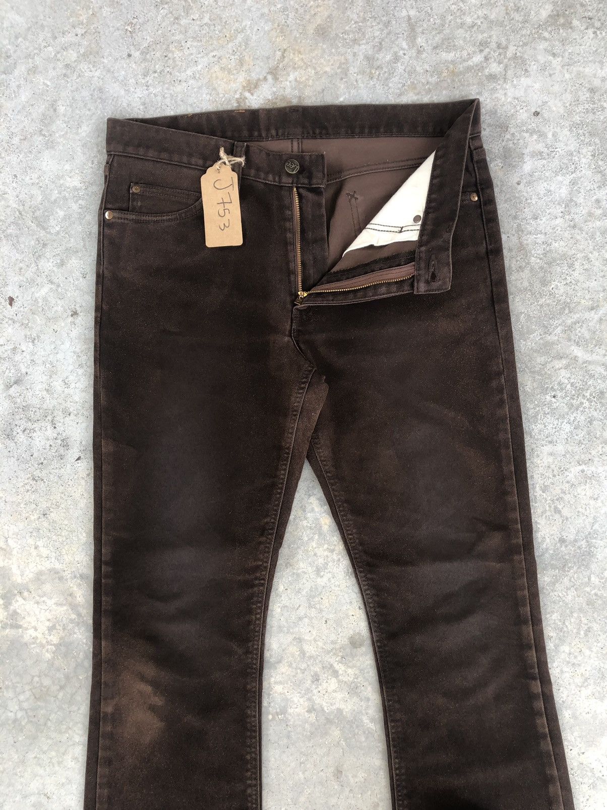 Lee Vintage Lee Flared Jeans Distressed Leather Cowhide Size US 34 / EU 50 - 3 Thumbnail