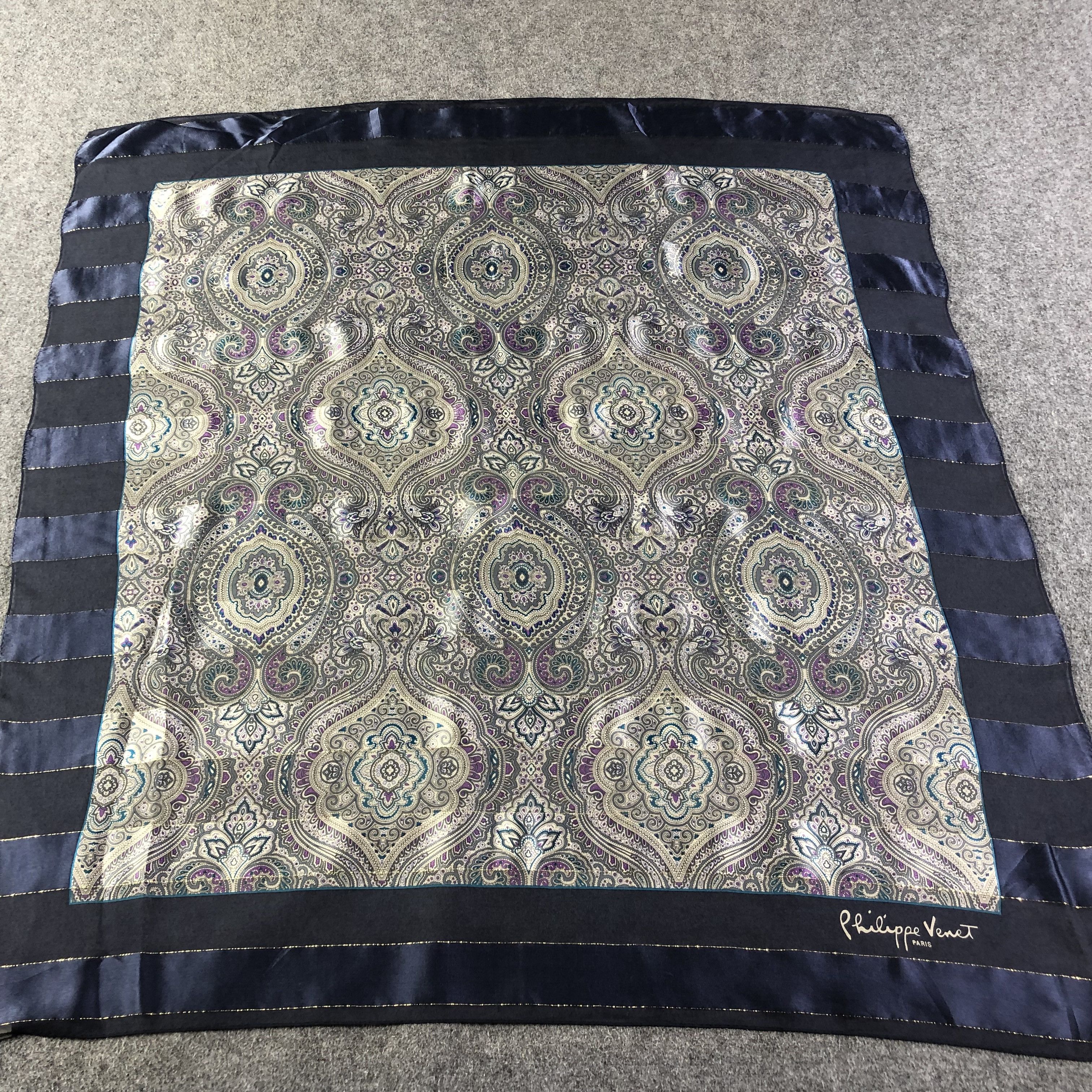 Vintage Philippe Venet Slit Thread Silk Scarf M689 Size ONE SIZE - 1 Thumbnail