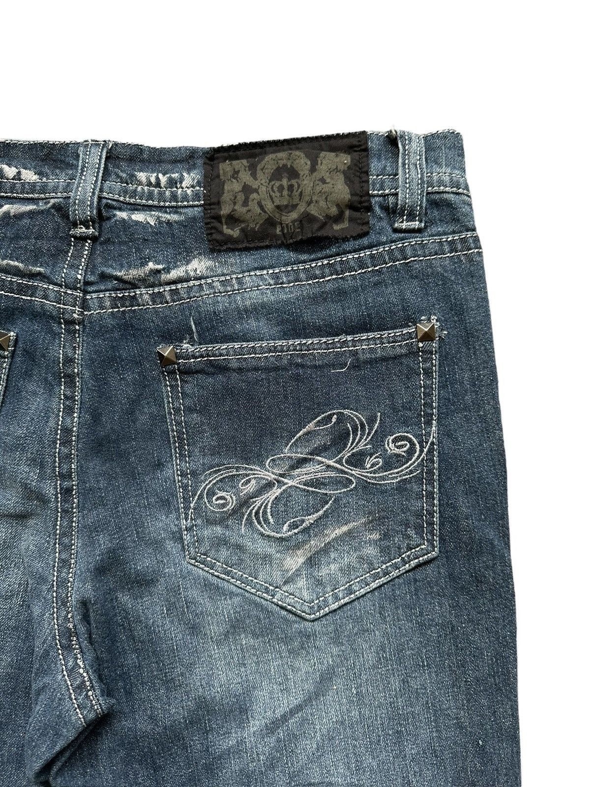 LOWBOX 00's - LOWBOX J-rock studded pocket jeans Size US 33 - 10 Thumbnail