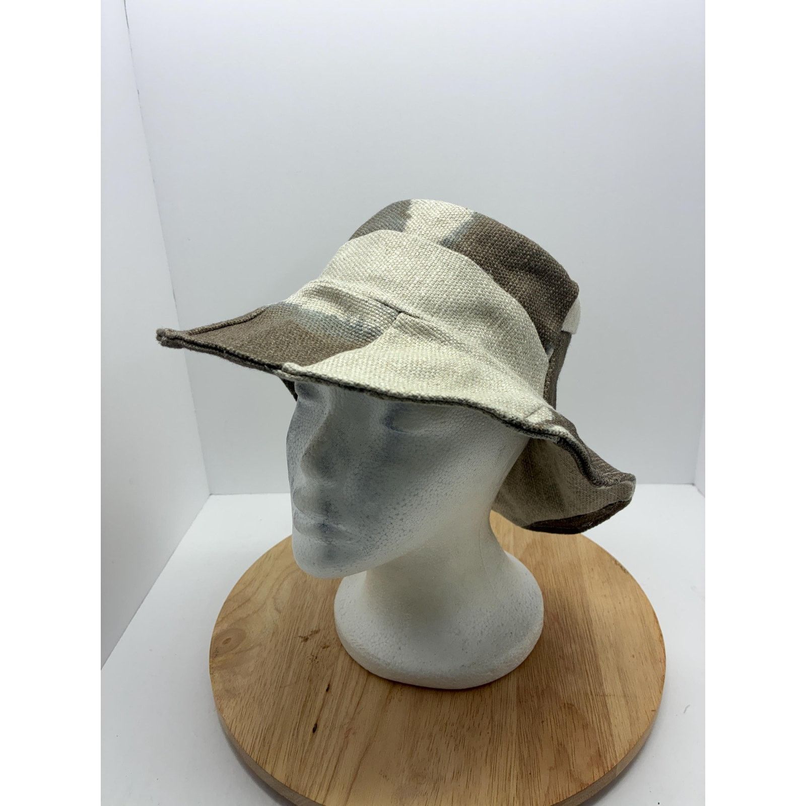 Other Upcycled Canvas Bucket Hat, Handmade Floppy Brim Hat, Flanne Size ONE SIZE - 4 Thumbnail