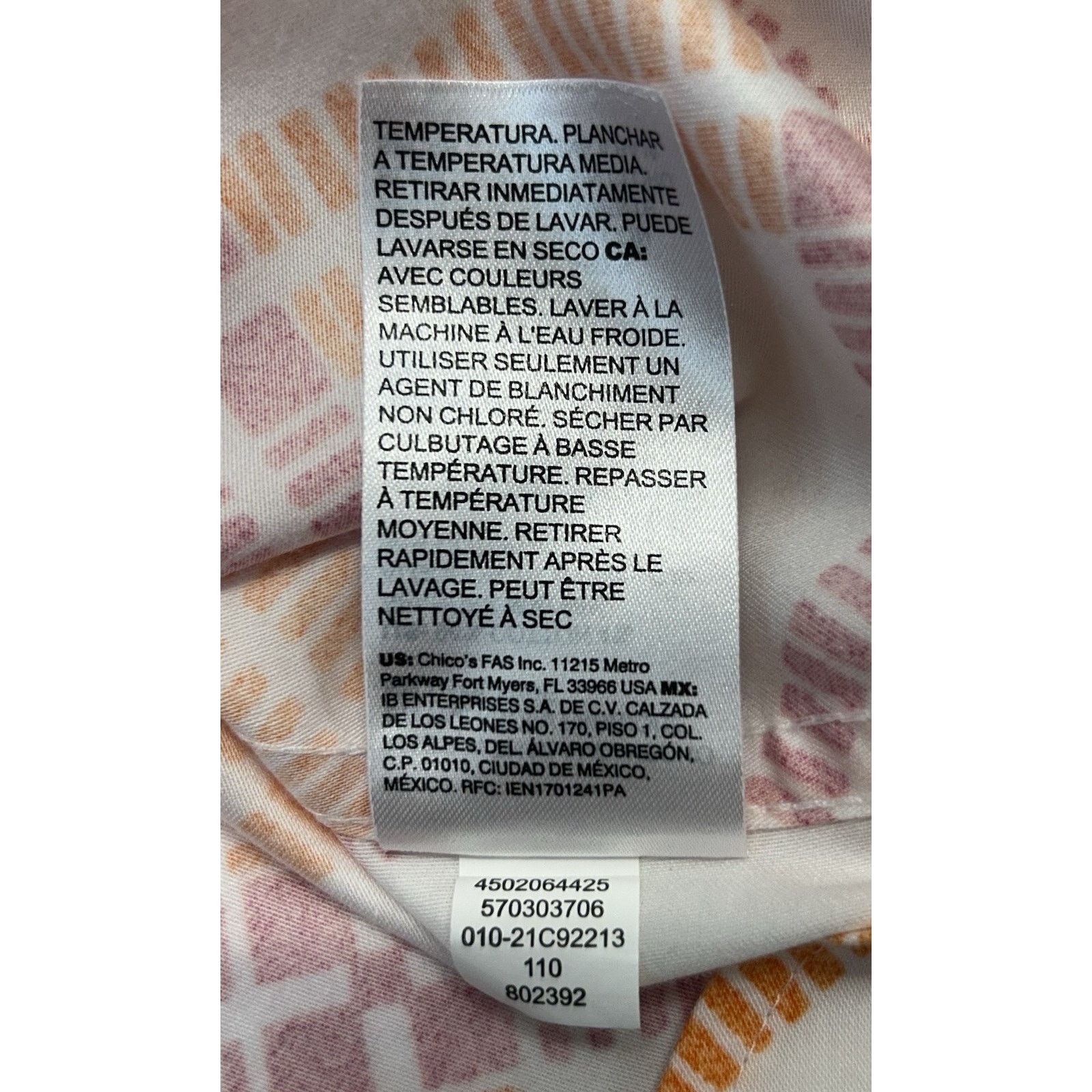 Chicos Chico's Summer White Blouse Pink Orange Sz00 US 0/2 Size XS / US 0-2 / IT 36-38 - 10 Thumbnail