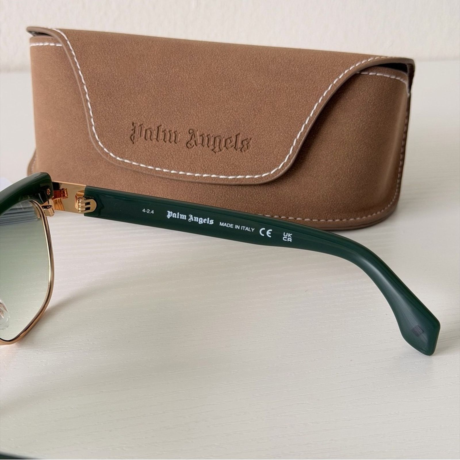 NEW!!! Palm Angels unisex green sunglasses PERI095 5554 Authentic New! Palm Angels Green Sunglasses, PERI095 5554, Authentic main image 2