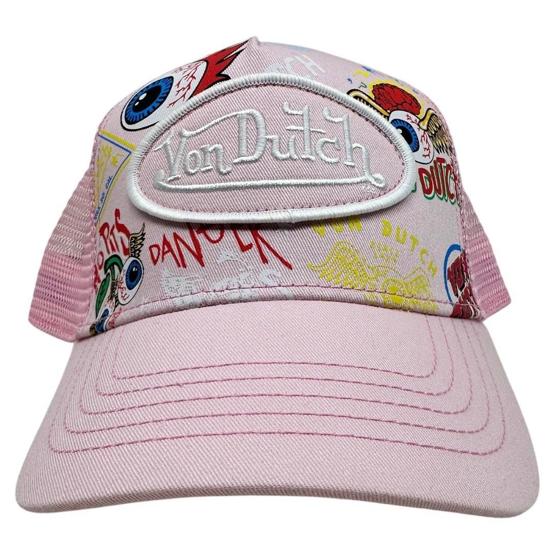 Von Dutch Von Dutch Trucker Hat Pink Flying Eyeball Jax Cap Size ONE SIZE - 2 Thumbnail