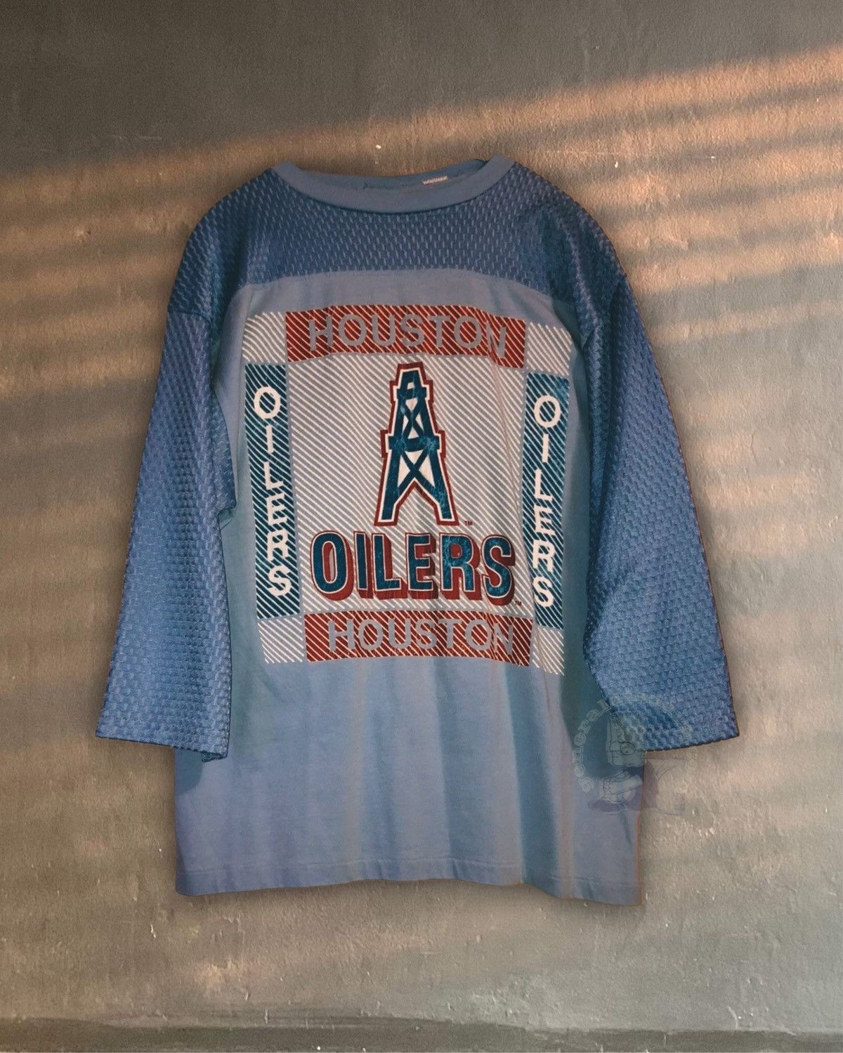 NFL Rare Vintage 1990s Houston Oilers mesh velvet jersey texas Size US L / EU 52-54 / 3 - 1 Thumbnail