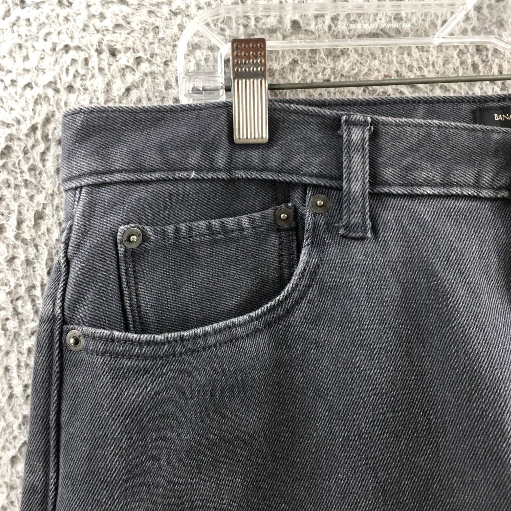 Banana Republic Banana Republic Jeans Mens 36x30 Gray Cotton Blend Straight Premium Performance 5-Pocket Denim 36 Regular Mens Size US 36 / EU 52 - 3 Thumbnail