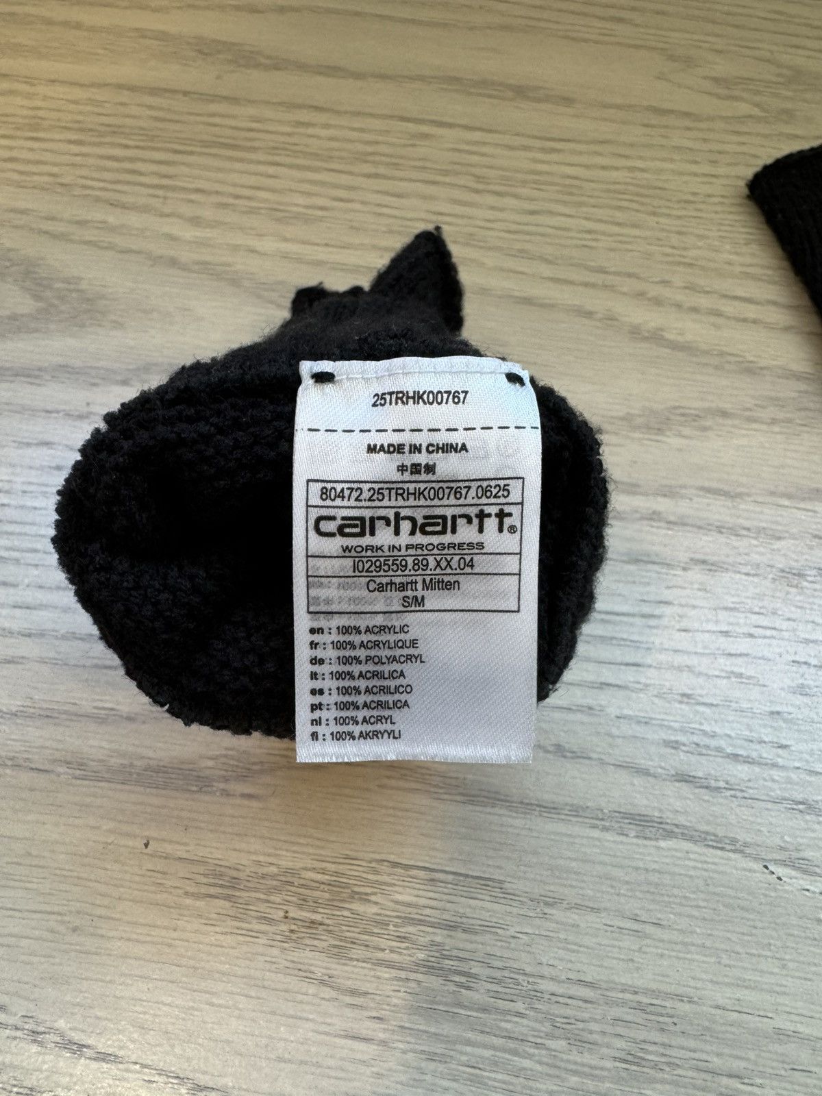 Carhartt Wip Carhartt WIP Mitten Fingerless Gloves Black Size S/M Size ONE SIZE - 3 Thumbnail