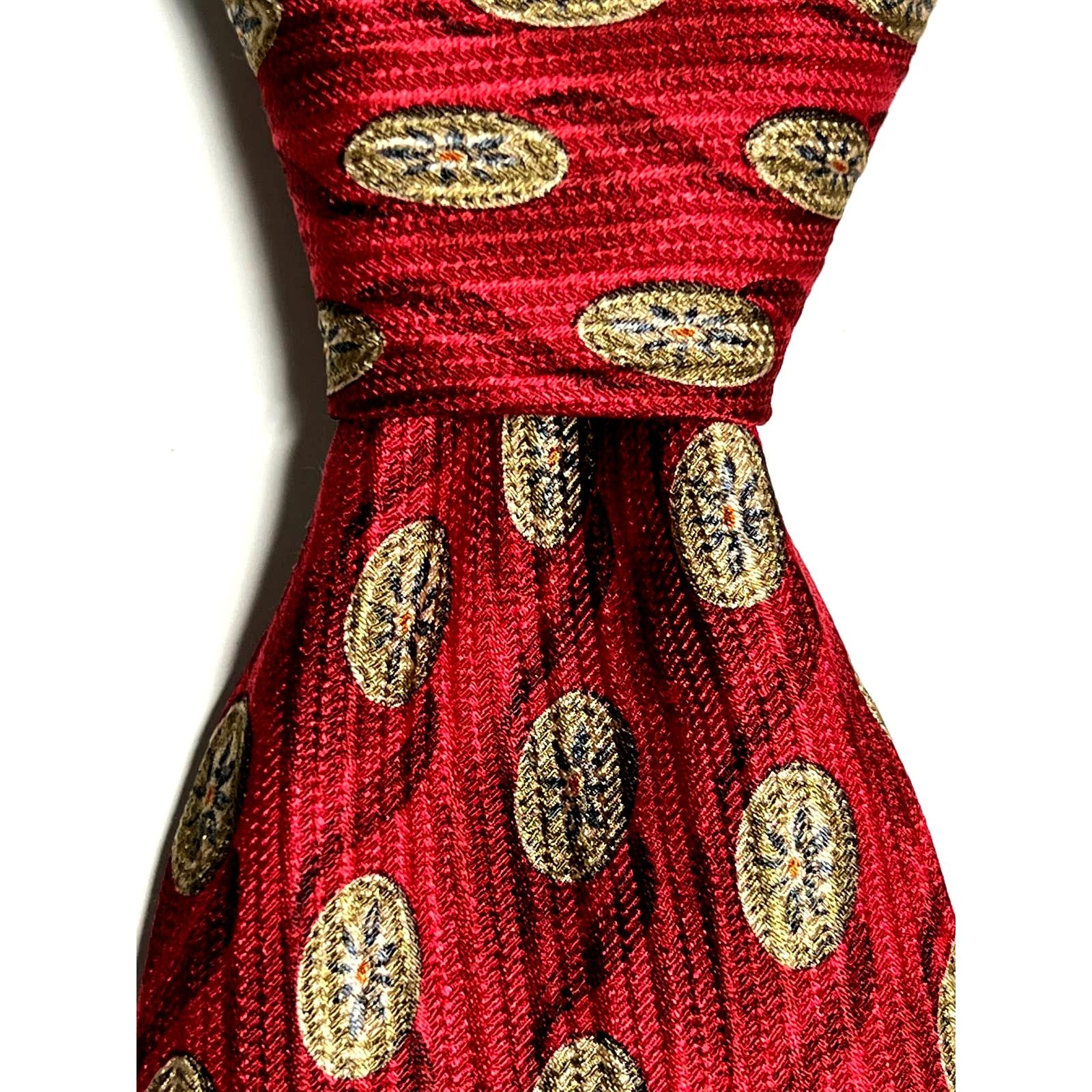 Robert Talbott Robert Talbott Best Class Red Men's Geometric 100% Silk Tie Size ONE SIZE - 4 Thumbnail