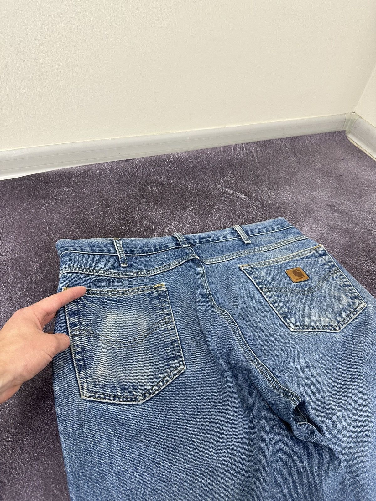 Carhartt Vintage 90s Carhartt USA Relaxed Fit Opium Faded Work Jeans Size US 36 / EU 52 - 4 Thumbnail