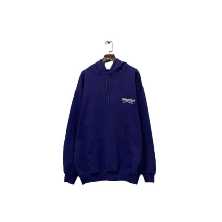 Balenciaga Balenciaga Blue Hooded Sweatshirt Size US S / EU 44-46 / 1 - 1 Thumbnail