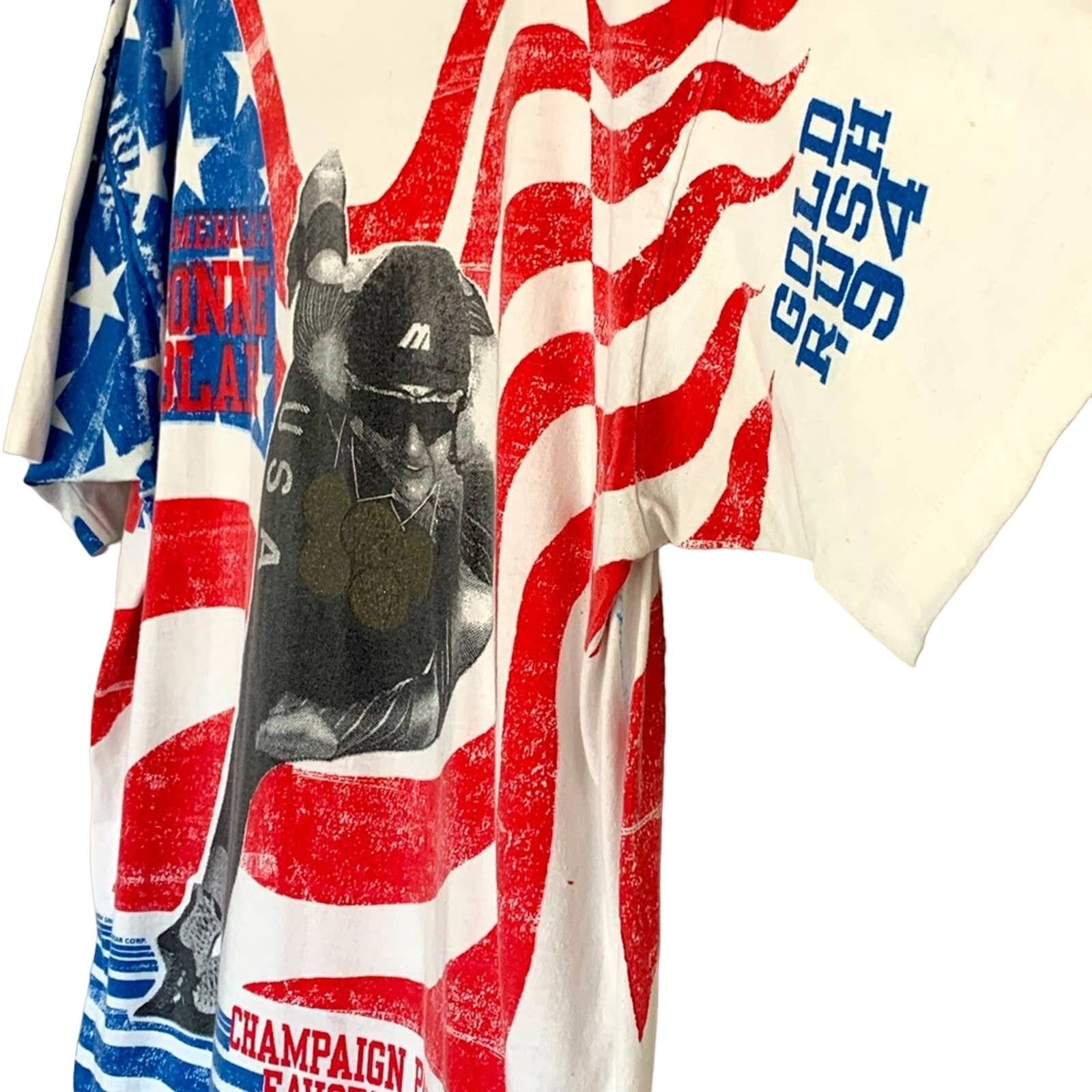 Other VINTAGE 90s Bonnie Blair Olympics AOP Single Stitch Tee USA Size US XL / EU 56 / 4 - 5 Thumbnail