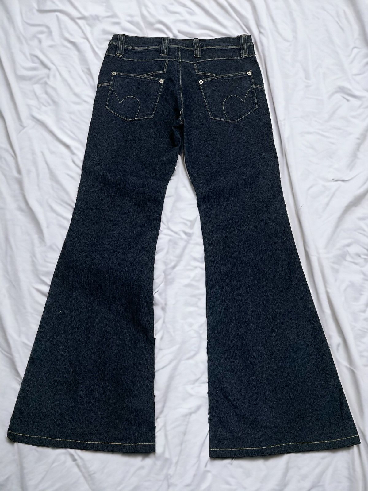 Japanese Brand × Le Grande Bleu (L.G.B.) Asawa Japanese Flare Bell Bottom Raw Denim Pants Size US 27 - 2 Thumbnail