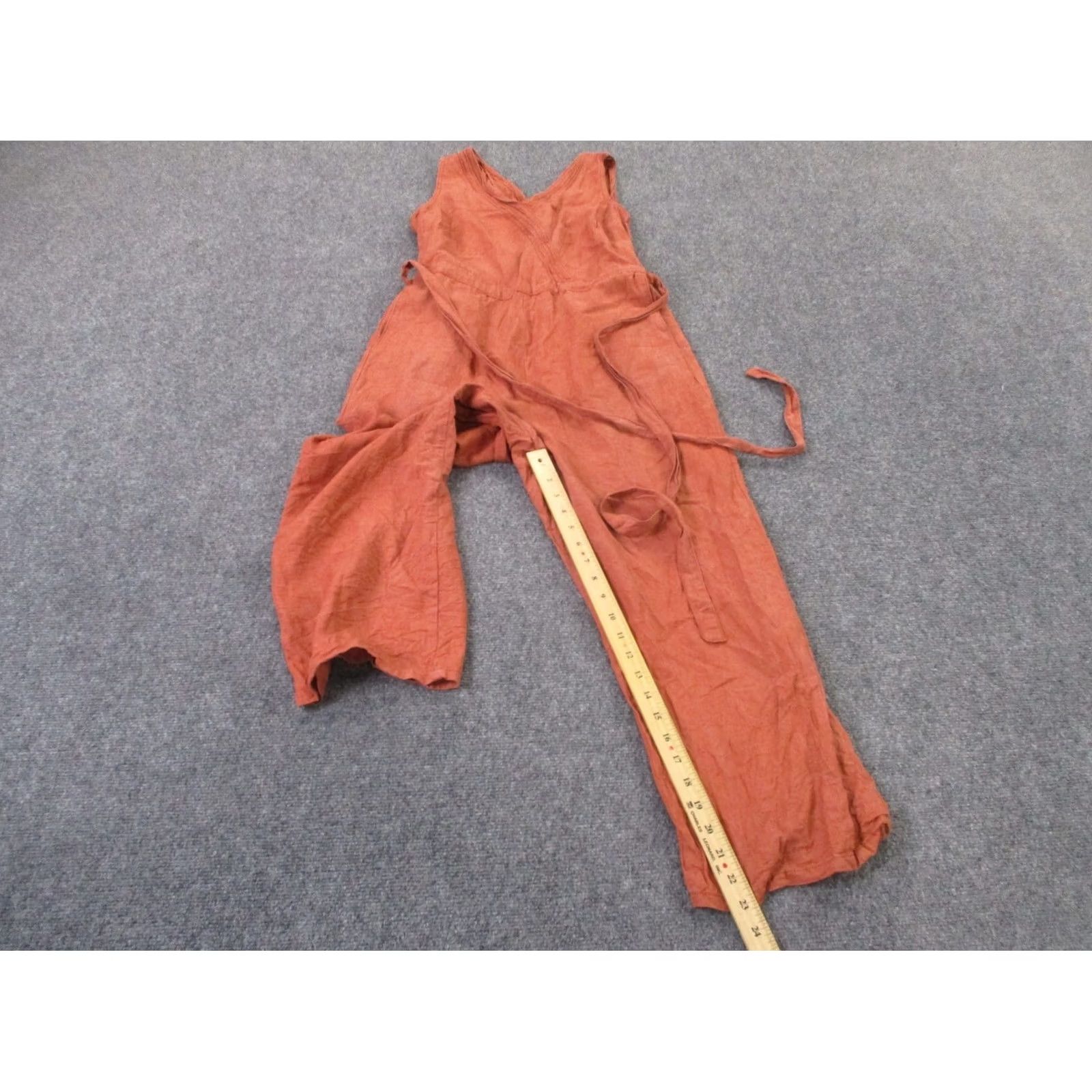 Vintage Kuhl Romper Jumpsuit Womens M Orange Linen One Piece Summer Tank Belted Faded Size 32" / US 10 / IT 46 - 3 Thumbnail