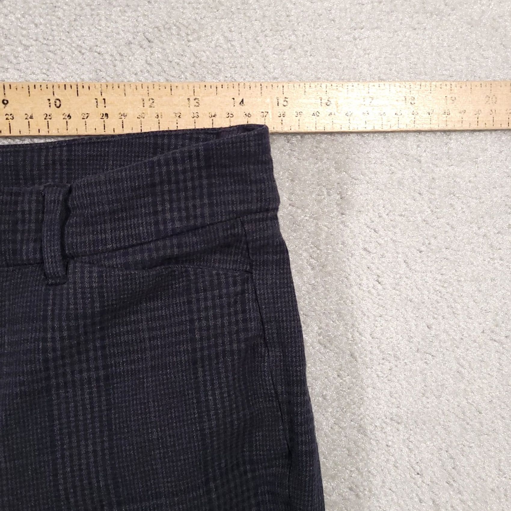 Old Navy VINTAGE Old Navy Pixie High-Rise Pants Secret-Slim Pockets Women's 8 Blue Plaid Knit Size 28" / US 6 / IT 42 - 6 Thumbnail